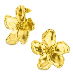 waterproof bloem oorbellen in verguld staal - OCEANA
