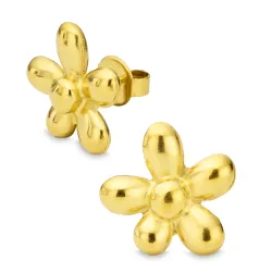 waterproof bloem oorbellen in verguld staal - OCEANA