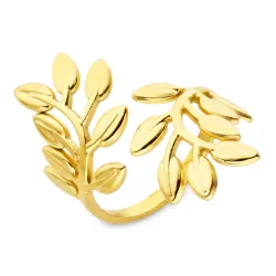 waterproof blad ring in verguld staal - OCEANA