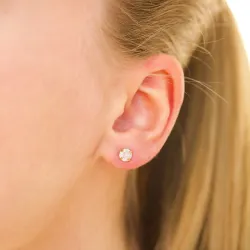 5 mm waterproof solitaire oorbel in verguld staal - OCEANA