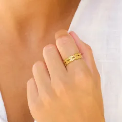 waterproof ring in verguld staal - OCEANA