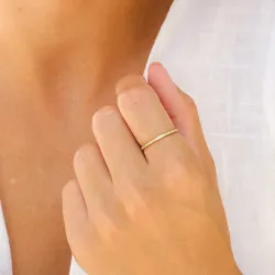 waterproof zirkoon ring in verguld staal - OCEANA