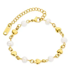 waterproof hart armband in verguld staal - OCEANA