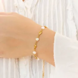 waterproof hart armband in verguld staal - OCEANA