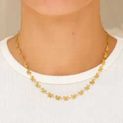 waterproof vlinder ketting in verguld staal - OCEANA