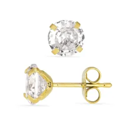 7 mm waterproof solitaire oorbel in verguld staal - OCEANA