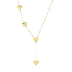 waterproof hart Y-ketting in verguld staal - OCEANA