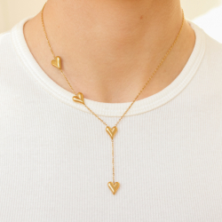 waterproof hart ketting in verguld staal - OCEANA