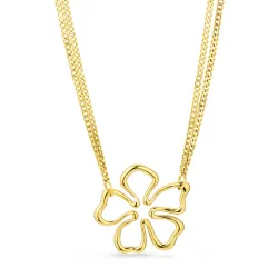 waterproof bloem ketting in verguld staal - OCEANA