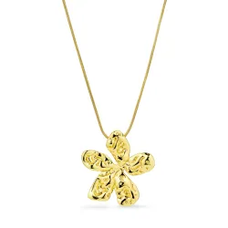 waterproof bloem ketting in verguld staal - OCEANA