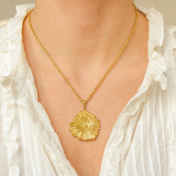 waterproof bloem ketting in verguld staal - OCEANA