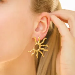 waterproof zon oorbellen in verguld staal - OCEANA