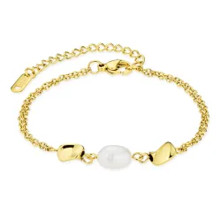 waterproof parel armband in verguld staal - OCEANA