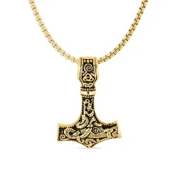 waterproof de hamer van thor ketting in verguld staal - OCEANA