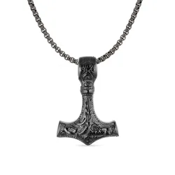 waterproof de hamer van thor ketting in zwart staal - OCEANA