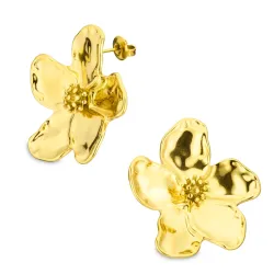 waterproof bloem oorbellen in verguld staal - OCEANA
