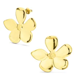 waterproof bloem oorbellen in verguld staal - OCEANA