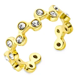 waterproof zirkoon verstelbaar ring in verguld staal - OCEANA