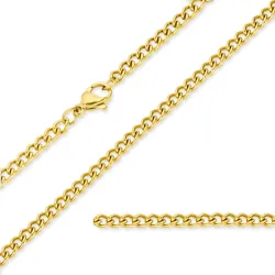 waterproof ketting in verguld staal 45 + 5 cm x 3 mm  - OCEANA