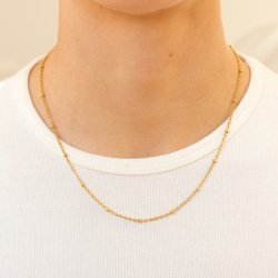 waterproof bolletje ketting in verguld staal 45 cm x 2,8 mm  - OCEANA