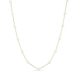 waterproof parel ketting in verguld staal 45+5 cm x 4,2 mm  - OCEANA