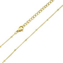 waterproof bolletje ketting in verguld staal 40+5 cm x 2,0 mm  - OCEANA