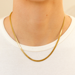 waterproof slangenketting in verguld staal 40+5 cm x 3 mm  - OCEANA