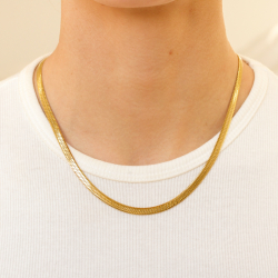 waterproof slangenketting in verguld staal 40+5 cm x 5 mm  - OCEANA