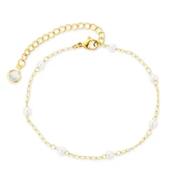 waterproof parel armband in verguld staal - OCEANA