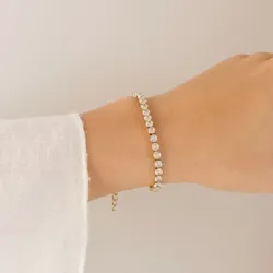 waterproof zirkoon armband in verguld staal - OCEANA