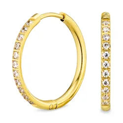 17 mm waterproof zirkoon creool in verguld staal - OCEANA