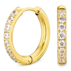 17 mm waterproof zirkoon creool in verguld staal - OCEANA