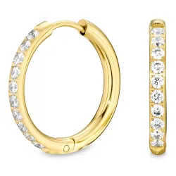 21 mm waterproof zirkoon creool in verguld staal - OCEANA