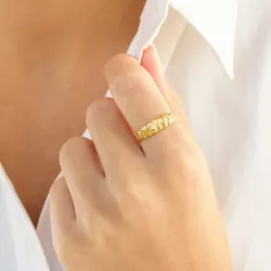 waterproof verstelbaar ring in verguld staal - OCEANA