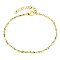 waterproof singapore armband in verguld staal  x 2,0 mm  - OCEANA