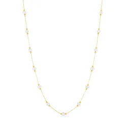 waterproof parel ketting in verguld staal - OCEANA