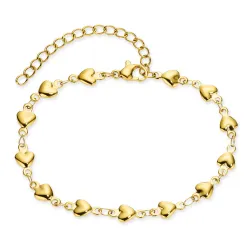 waterproof hart armband in verguld staal - OCEANA