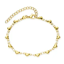 waterproof hart armband in verguld staal - OCEANA