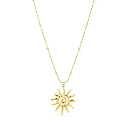 waterproof zon ketting in verguld staal met hanger in verguld staal - OCEANA