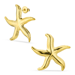 waterproof zeester oorbellen in verguld staal - OCEANA