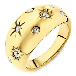 waterproof ster ring in verguld staal - OCEANA