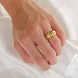 waterproof ster ring in verguld staal - OCEANA