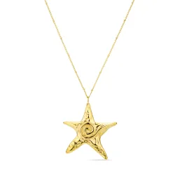 waterproof ster ketting in verguld staal - OCEANA
