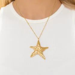 waterproof ster ketting in verguld staal - OCEANA