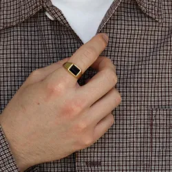 waterproof ring in verguld staal