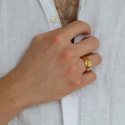 waterproof ovale ring in verguld staal