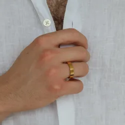 waterproof ring in verguld staal