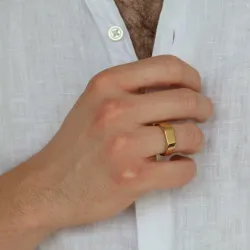 waterproof ring in verguld staal
