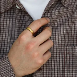 waterproof ring in verguld staal