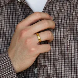 waterproof ring in verguld staal